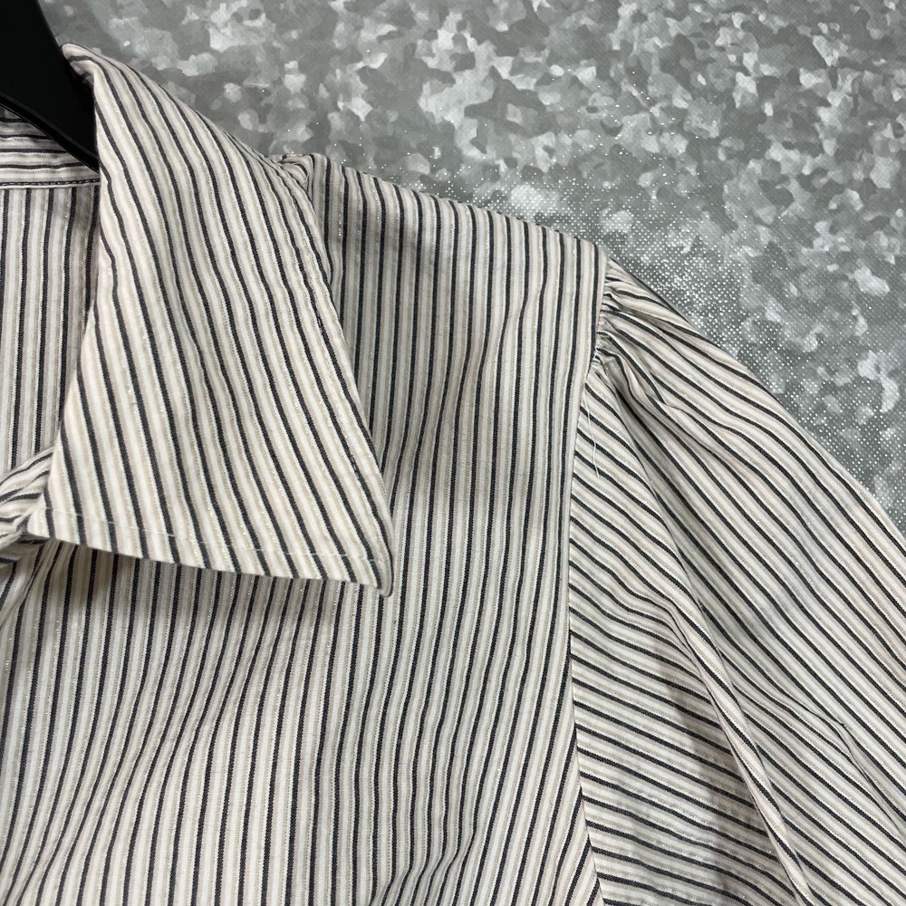 Lane Bryant Women's Plus Size Striped Ruffle Button Up Top - Size 18/20 - Blouse - Picture 2 of 6